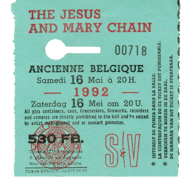 Tour ticket - best J&MC I saw